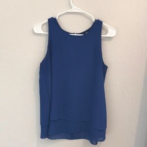 Bobeau blue layered blouse